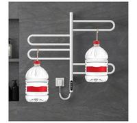 Chauffe-Serviettes Mural,Porte-Serviettes Chauffant Mural Rotatif à 180°, Porte-Serviettes Chauffant Autonome avec minuterie,Affichage LED,Contrôle Constant de la température, Porte-serviett