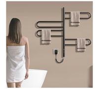 Chauffe-Serviettes Mural,Porte-Serviettes Chauffant Mural Rotatif à 180°, Porte-Serviettes Chauffant Autonome avec minuterie à écran Tactile Intelligent, Chauffage Rapide, Porte-Serviettes é