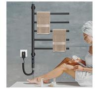 Chauffe-Serviettes Mural,Porte-Serviettes Rotatif 180°, Chauffe-Serviettes pour Salle de Bain avec minuterie,Affichage LED,Contrôle Constant de la température, Séchoir à Serviettes électriqu