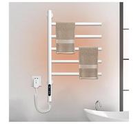 Chauffe-Serviettes Mural,Porte-Serviettes Rotatif 180°, Chauffe-Serviettes pour Salle de Bain avec minuterie,Affichage LED,Contrôle Constant de la température, Séchoir à Serviettes électriqu
