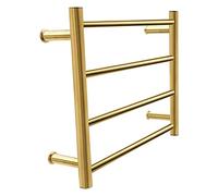 Chauffe-Serviettes Mural,Porte-Serviettes, Supports Chauffants électriques muraux en Acier Inoxydable avec 4 Barres chauffantes Sèche-Serviettes Chauffant doré pour Salle de Bain