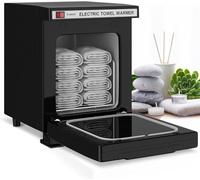 Chauffe-serviettes professionnel de 5 L - Chauffage rapide - Technologie à 360° - Pour spa, salon, maison et hôtel - Chauffe-serviettes compact pour serviettes de visage et essuie-mains (noir)