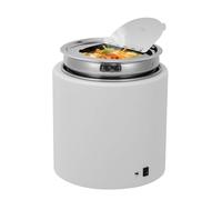 Chauffe-soupe électrique commercial 10 L, bouilloire à soupe en acier inoxydable avec couvercle à charnière et pot intérieur amovible, chauffe-aliments de restauration 600 W 80 °C pour buffet, White