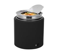 Chauffe-soupe électrique commercial 10 L, bouilloire à soupe en acier inoxydable avec couvercle à charnière et pot intérieur amovible, chauffe-aliments de restauration 600 W 80 °C pour buffet, Black