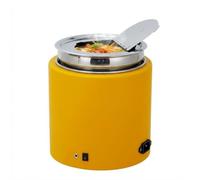 Chauffe-soupe électrique commercial 10 L, bouilloire à soupe en acier inoxydable avec couvercle à charnière et pot intérieur amovible, chauffe-aliments de restauration 600 W 80 °C pour buffet, Yellow