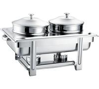 Chauffe-soupe en acier inoxydable - Station de soupe double de 4,5 L de 9 l, chauffe-repas pour fêtes et cafétérias, équipement rectangulaire durable