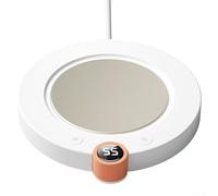 Chauffe-tasse à café avec 3 réglages (55 °C à 75 °C), arrêt automatique, base antidérapante et compatibilité avec céramique, verre, tache (blanc)