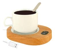 Chauffe-tasse à café pour bureau, chauffe-café intelligent 55-65 °C température constante | USB rechargeable, plateau de chauffage à café en grain de bois, chauffe-tasses