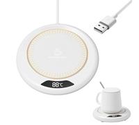 Chauffe Tasse, Chauffe-Tasses USB avec 3 Réglages de Température, Réchauffe-Tasse à Café, Chauffe Tasse à Café, Chauffe-Bougie Intelligent Chauffe-Boisson Électrique pour Café Thé Lait Bougies (Blanc)