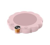 Chauffe-tasse électrique | Matériau ABS | Smart Cup Heater With Timing, Even Heating And Temperature Control | White or Pink, Ideal For Milk, Coffee, Tea, Office and Home Use