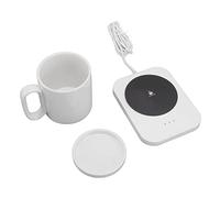 Chauffe-Tasse Intelligent alimenté par USB, 3 Vitesses, contrôle de la température, Base électrique pour café, thé, Lait, Isolation, céramique ABS, 25,1 oz (Blanche)