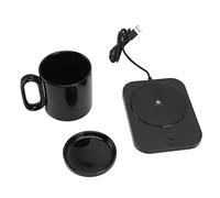 Chauffe-tasse intelligent, contrôle à 3 vitesses, alimenté par USB, dessous de verre chauffant, tasse à lait, isolant (Noire)