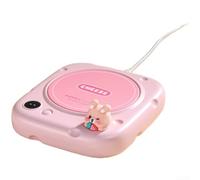 Chauffe-Tasse Intelligent USB Écran Digital 3 Niveaux de Chaleur 45/50/55°C Arrêt Auto 8h pour Thé Café Bureau 14,8x17cm(pink)