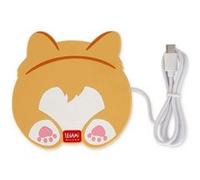 Legami Chauffe-tasse Warm it up USB – 10 x 10 cm, vinyle, thème Corgi, orange