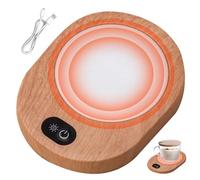 Chauffe-Tasse USB pour Bureau, Chauffe-Tasse à café en Bois avec température constante de 55 à 65 ℃, Dessous de Verre Chauffant Portable pour café, Cacao, Lait, thé, Bureau Domicile, sans batteri