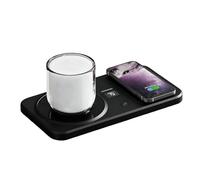 Chauffe-tasses pratique avec chargeur sans fil pour téléphone portable, base chauffante à 3 températures pour boissons, lait et eau, utilisation sur bureau, cuisine, maison, voyage