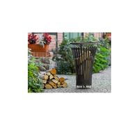 Chauffe terrasse, braséro en acier noir FLAME Ø 40 cm-Sans--