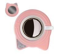 Chauffe-thé De Bureau - ABS Acier Inoxydable 11,5x15cm 8W | Contrôle Précis De La Température À 55 ℃ avec Arrêt Automatique | Chauffante pour Tasses À Café, Lait De Cacao, Bureau À Domicile, Ca