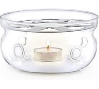 Chauffe-thé universel Teabloom (Grande taille - 15 cm de diamètre) - Fait à la main en verre résistant à la chaleur et sans plomb - Bougie chauffe-plat incluse