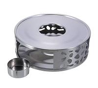 Chauffe-Théière, Accessoires de Réchauffement de thé en Acier Inoxydable brossé avec Bougeoir pour Bougie Chauffe-plat pour Boisson au café