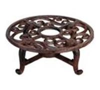 Chauffe théière antique - D 19,2 x H 7,1 cm - Fonte