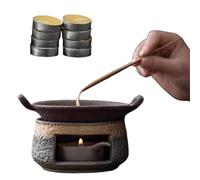Chauffe-théière avec Bougie - Chauffe- en céramique avec bougeoir - Lampe pour encens - pour Salon, Cuisine, Table à Manger, hôtel, Lieu de Travail et méditation