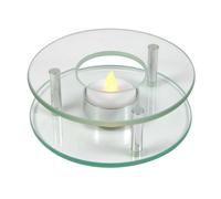 Chauffe-théière en verre et inox - 12 cm - Chauffe-théière pour théières et tasses