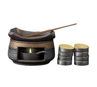 Chauffe-Théière Fonctionnant avec une Bougie | Chauffe-Plat en Céramique avec Porte-Bougie | Réchaud Pour Faire Fondre La | Idéal pour la Maison le Salon la Salle à Manger l'Hôtel le Bureau et Séances