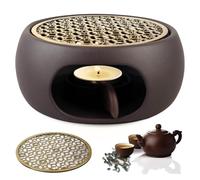Chauffe-Théière, Théière Réchauffeur, Réchaud pour théière, Chauffe Thé Chauffe, Chauffe-Base Bougie pour Théière en Porcelaine pour Chauffer Le Thé et Le Café