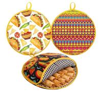Chauffe-Tortillas en Tissu,Réchaud Alimentaire de 30 cm pour Farine | Pochette Isolante Micro-Ondes Contenant Jusqu'à 15 Crêpes | Pour Restauration Buffets Réceptions Cuisson Pizza Cuisine Et Restaura