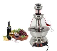 Chauffe-vin électrique à 3 niveaux for jus et vin rouge, fontaine à vin rouge en cascade, réglage de la température, capacité de 3,5 L for vin, champagne, jus, eau