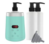 Chauffée d'huile de Massage Vert lotion électrique Chauffage Numérique SPA compacte Bouteille pour salon de beauté à la Maison de crème Thermostat Automatique avec deux Distributeurs d'huileentonnoir