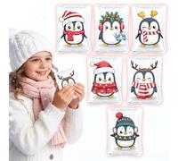 Chaufferette Main Reutilisable, 6 Chauffe Main de Poche pour Enfant et Adultes, Mini Bouillotte Main de Pingouins, Noël Chaufferette Main Portable pour Les Journées Froides en Déplacement(B)