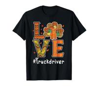 Chauffeur Camion Amour Thanksgiving Léopard Turquie Automne T-Shirt