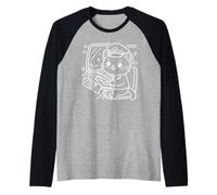 Chauffeur de Bus Kawaii en Forme de Chat Transports publics Manche Raglan