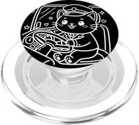 Chauffeur de Bus Kawaii en Forme de Chat Transports publics PopSockets PopGrip pour MagSafe