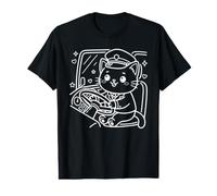 Chauffeur de Bus Kawaii en Forme de Chat Transports publics T-Shirt Graphique avec Valeur