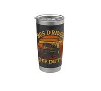 Chauffeur de bus Off Duty Last Day School Retro Sunset Style années 70 Gobelet isotherme en acier inoxydable double paroi