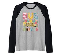 Chauffeur de Bus Scolaire Boho Floral Leopard pour la rentrée Scolaire Manche Raglan