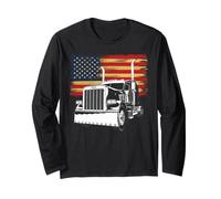 Chauffeur De Camion Camionneur T-Shirt Homme Papa Big Rig Manche Longue