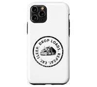 Chauffeur de Camion Long courrier Eat Sleep Drop Loads Repeat Trucker Coque pour iPhone 11 Pro