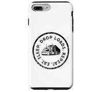 Chauffeur de Camion Long courrier Eat Sleep Drop Loads Repeat Trucker Coque pour iPhone 7 Plus/8 Plus
