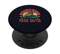 Chauffeur de Camion Officiel à la Retraite rétro The Legend Has Retired PopSockets PopGrip Adhésif