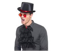 Smiffys Kit gothique, Rouge et noir, avec haut-de-forme un bord intérieur élastique, lunettes et tour de cou gothique
