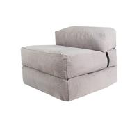 bananair - Chauffeuse 1 Place Adulte Convertible - Matelas d'Appoint Déhoussable en Velours Côtelé - Canapé Lit, Futon Pliable Pratique & Confortable, Rembourré en Mousse (70 x 190 cm, Gris Clair)