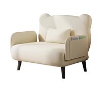 Chauffeuse 1 Place Adulte avec Pied Mousse Haute Résilience et Latex Confortable Réglage du Dossier à Cinq Positions Fauteuil Convertible Lit 1 Personne pour Chambre Salon(White,180 * 90 * 29cm)