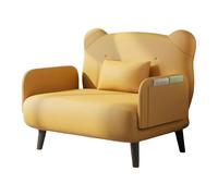 Chauffeuse 1 Place Adulte avec Pied Mousse Haute Résilience et Latex Confortable Réglage du Dossier à Cinq Positions Fauteuil Convertible Lit 1 Personne pour Chambre Salon(Yellow,180 * 70 * 29cm)