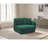 Chauffeuse 1 place avec accoudoir pour canapé modulable ANDA tissu chenille vert foncé angle droit BOBOCHIC 1 places Angle droit Vert foncé
