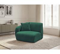 Chauffeuse 1 place avec accoudoir pour canapé modulable ANDA tissu chenille vert foncé angle gauche BOBOCHIC 1 places Angle gauche Vert foncé