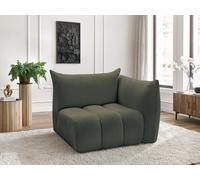 Chauffeuse 1 place avec accoudoir pour canapé modulable AZRA tissu bouclette vert angle droit BOBOCHIC 1 places Angle droit Vert